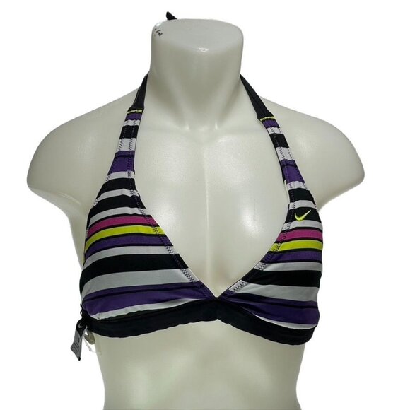 NIKE Bikini Top Reversible Plunge Halter Women's Size 8 - Picture 9 of 9